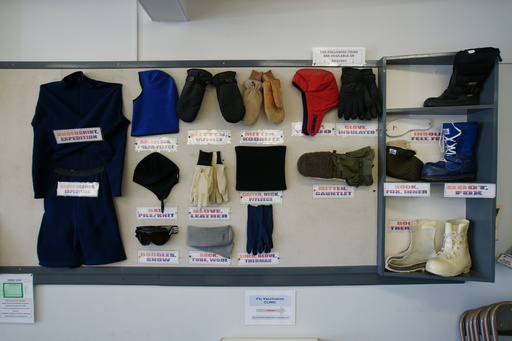 A sample of some of the Extreme Cold Weather clothing (click to enlarge)