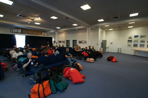 The pre-flight briefing in Christchurch (click to enlarge)