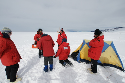 Abram, our \'injured pilot\' is now inside the expedition tent. (click to enlarge)