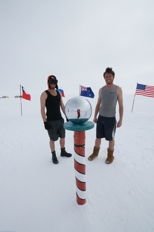 Luke and Campbell at the Ceremonial South Pole. (click to enlarge)
