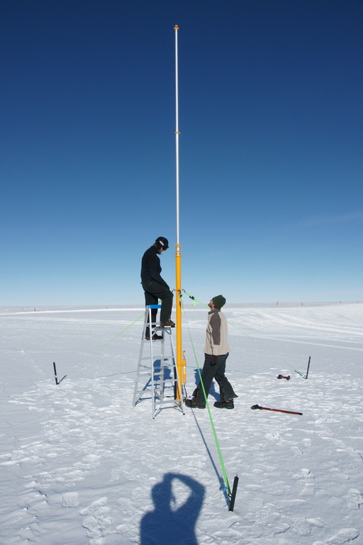 Our meteorological mast goes up. (click to enlarge)