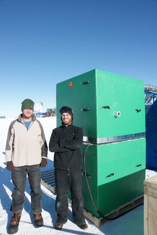 The Engine Module in its completed form. The bottom half contains 800 litres of AN-8 (an Antarctic blend of kerosene); the top half contains two diesel engines and control electronics. (click to enlarge)