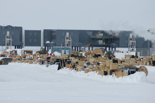 Some of the cargo berms near the station. (click to enlarge)