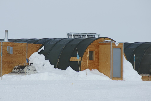 One of the Jamesway shelters in summer camp. (click to enlarge)