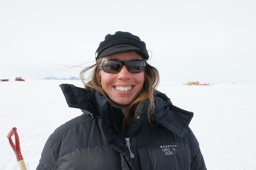 Shawntel, who operates the snow-grooming machine for making runways. (click to enlarge)