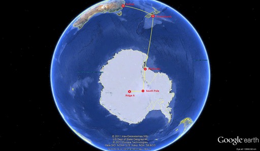 The journey, from Sydney to Ridge A. CREDIT: Luke Bycroft. (click to enlarge)